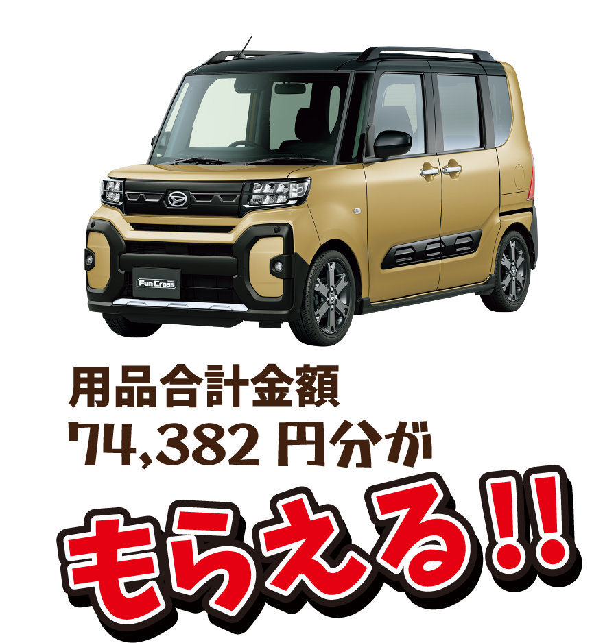 ファンクロスの用品 合計74,382円が貰える!